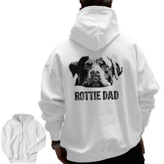 Mens Rottie Dad Rottweiler Dad Zip Up Hoodie Back Print | Mazezy