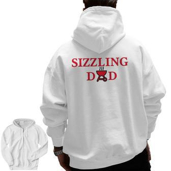 Mens Sizzling Dad Tee Father Zip Up Hoodie Back Print | Mazezy