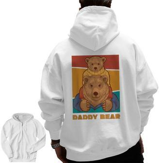 Mens Vintage Retro Daddy Bear Lovers Zip Up Hoodie Back Print | Mazezy