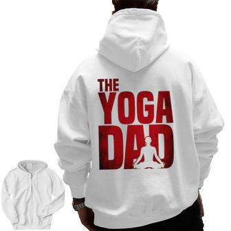 Mens Yoga Dad Meditation Namaste Father's Day Zip Up Hoodie Back Print | Mazezy
