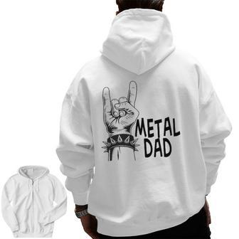 Metal Dad Classic Father's Day Zip Up Hoodie Back Print | Mazezy
