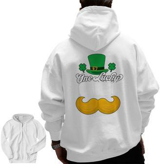 One Lucky Grandad Irish Proud Dad Grandpa St Patrick's Day Zip Up Hoodie Back Print | Mazezy DE
