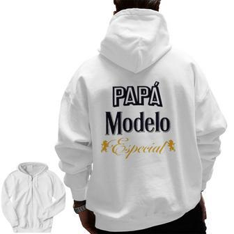 Papá Modelo Especial Mexican Beer Father's Day Zip Up Hoodie Back Print | Mazezy DE
