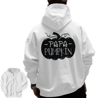 Papa Pumpkin Halloween Single Dad S Zip Up Hoodie Back Print | Mazezy