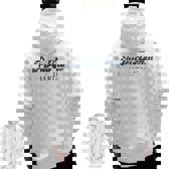 Pawpaw Est 2023 Pawpaw To Be New Grandpa Zip Up Hoodie Back Print | Mazezy
