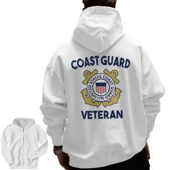 Proud Us Coast Guard Veteran Military Pride Veteran Zip Up Hoodie Back Print | Mazezy