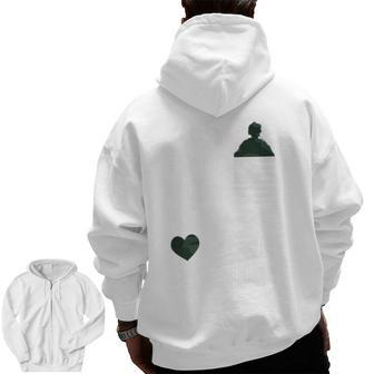 Red Friday Keeping Grandpa Close To Heart Zip Up Hoodie Back Print | Mazezy