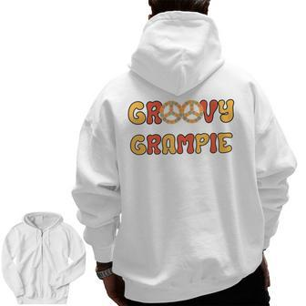 Retro Groovy Grampie Grandpa Family Matching Fathers Day Zip Up Hoodie Back Print | Mazezy