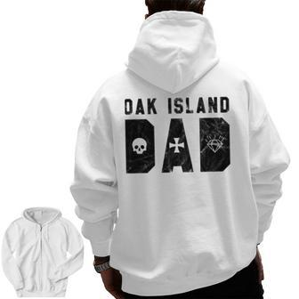 Retro Oak Island Dad Treasure Zip Up Hoodie Back Print | Mazezy DE