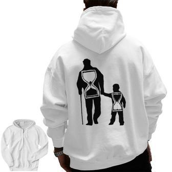 Sentimental Father S Time Is Precious Zip Up Hoodie Back Print | Mazezy