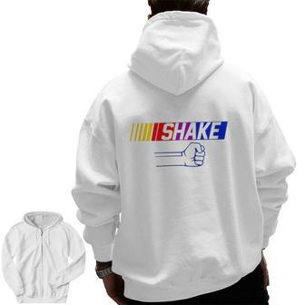Shake And Bake Dad And Me Father's Day Fist Zip Up Hoodie Back Print | Mazezy