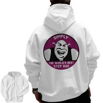 Simply The World Best Step Dad Purple Zip Up Hoodie Back Print | Mazezy AU