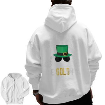 St Patrick's Day Pregnancy For Men Gold Pot Dad To Be Zip Up Hoodie Back Print | Mazezy