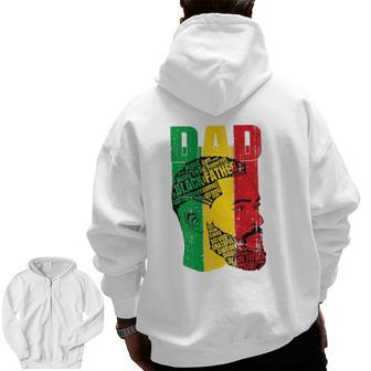 Strong Black Dad King African American Zip Up Hoodie Back Print | Mazezy