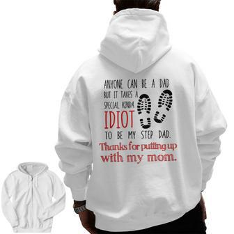 Thank You Stepdad Stepfather From Daughter Zip Up Hoodie Back Print | Mazezy