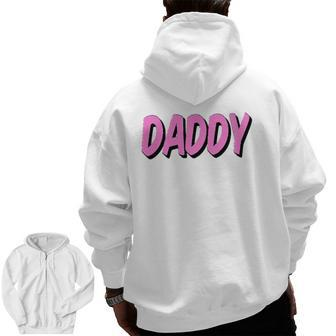 Tolosten Daddy Pastel Pink Aesthetic Zip Up Hoodie Back Print | Mazezy