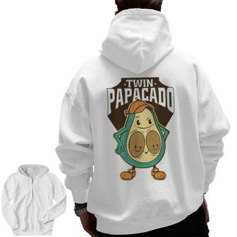 Twin Papacado Avocado Father Dad Fathers Day Father Of Twins Zip Up Hoodie Back Print | Mazezy AU
