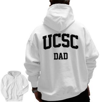 Ucsc Dad Arch Vintage College Athletic Sports Zip Up Hoodie Back Print | Mazezy