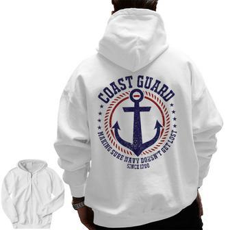 Us Coast Guard United Stated Armed Forces Dad For Dad Zip Up Hoodie Back Print | Mazezy