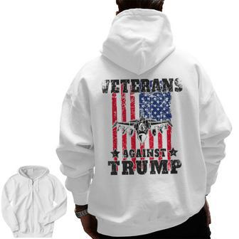 Veterans Against Trump Anti Trump Jet Flag Military Zip Up Hoodie Back Print | Mazezy