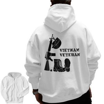 Vietnam Veteran Army Navy Air Force Soldier Sailor Airman T Zip Up Hoodie Back Print | Mazezy