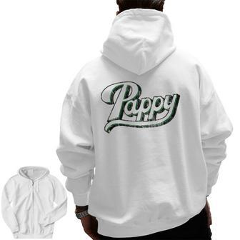 Vintage Pappy Father's Day For Grandpa From Grandkids Zip Up Hoodie Back Print | Mazezy