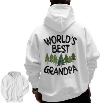 World's Best Grandpa Cute Outdoorsman Father's Day Zip Up Hoodie Back Print | Mazezy AU