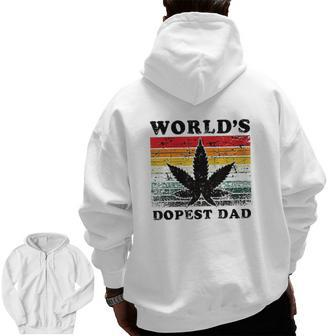 Worlds Dopest Dad Zip Up Hoodie Back Print | Mazezy