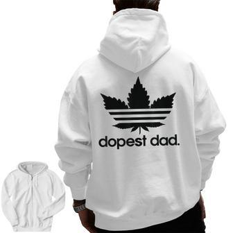 World's Lover Dad Weed Stoner Necessities Father Zip Up Hoodie Back Print | Mazezy