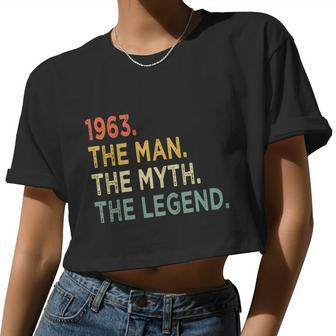 1963 The Man The Myth The Legend 56Th Birthday Vintage Women Cropped T-shirt - Monsterry DE