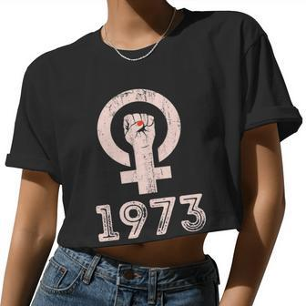1973 Feminism Pro Choice Women's Rights Justice Roe V Wade Tshirt Women Cropped T-shirt - Monsterry