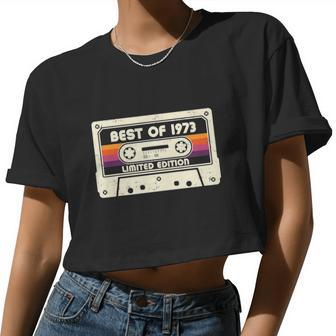 1973 Old Cassette Tape 50Th Birthday Vintage Women Cropped T-shirt - Monsterry UK
