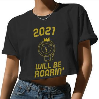 2030 Will Be Roarin' Cute Lion And Girls New Y Women Cropped T-shirt - Monsterry AU