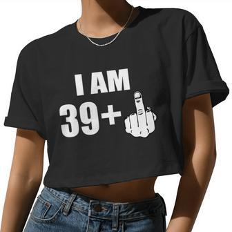 I Am 40 Middle Finger Tshirt Women Cropped T-shirt - Monsterry