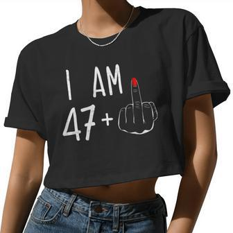 I Am 47 Plus 1 Middle Finger For A 48Th Birthday For Women Women Cropped T-shirt - Monsterry DE