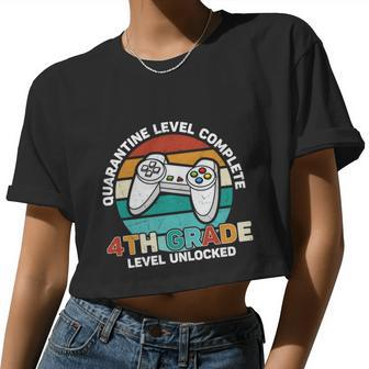 4Th Grade Level Unlocked First Day Of School Back To School Women Cropped T-shirt - Monsterry AU