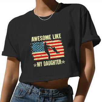 4Th Of July Awesome Vintage Father's Day Women Cropped T-shirt - Monsterry
