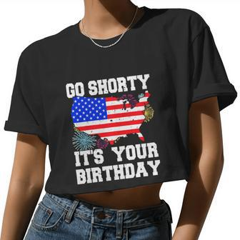 4Th Of July Birthday Usa Lover Women Cropped T-shirt - Monsterry