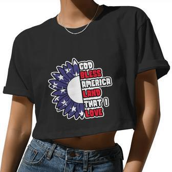 4Th Of July God Bless America Patriotic Women Cropped T-shirt - Monsterry