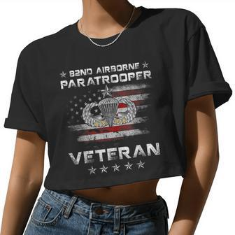 82Nd Airborne Paratrooper Veteran Men Women Women Cropped T-shirt - Monsterry