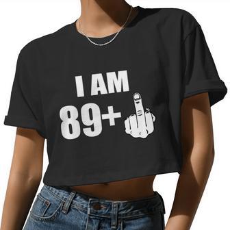 I Am 90 Middle Finger 90Th Birthday Women Cropped T-shirt - Monsterry UK