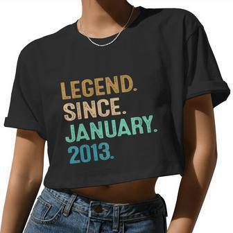 9Th Birthday 9 Year Old Legend Since January 2013 V3 Women Cropped T-shirt - Monsterry