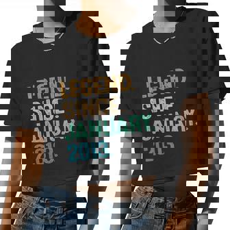 9Th Birthday 9 Year Old Legend Since January 2013 Women Cropped T-shirt - Monsterry