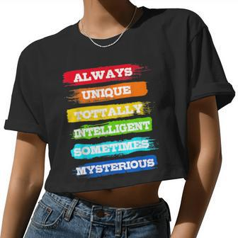 Always Unique Autism Awareness Autistic Autism Moms Women Cropped T-shirt - Monsterry