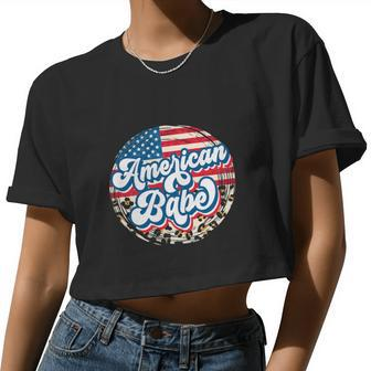 American Baby Leopard 4Th Of July Women Cropped T-shirt - Monsterry