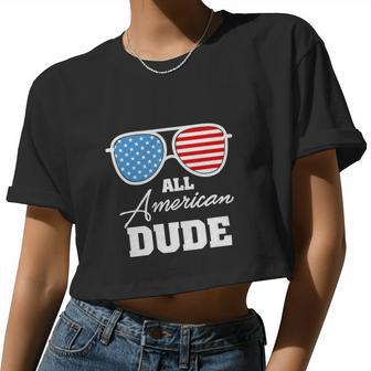 All American Dude 4Th Of July Independence Women Cropped T-shirt - Monsterry CA