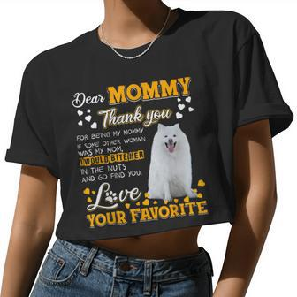 American Eskimo Dog Dear Mommy Thank You For Being My Mommy Women Cropped T-shirt - Monsterry CA