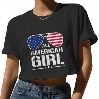 All American Girl 4Th Of July Independence Women Cropped T-shirt - Monsterry UK