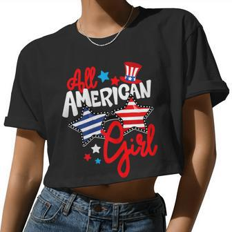 American Girls Patriotic July 4Th Fun For Family Matching Women Cropped T-shirt - Monsterry DE
