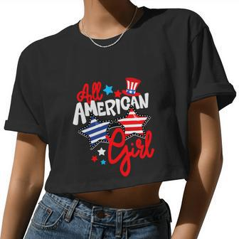 American Girls Patriotic July 4Th Women Cropped T-shirt - Monsterry